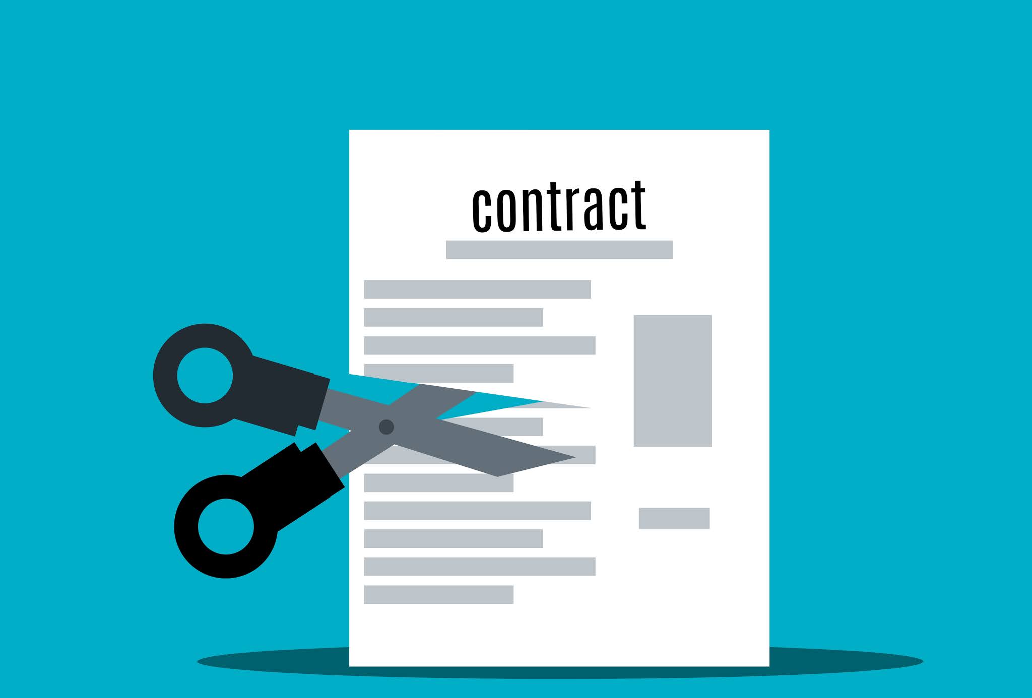 Business contract termination graphic design