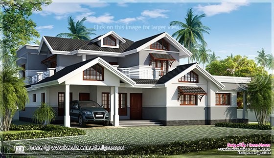 Luxury sloping roof home