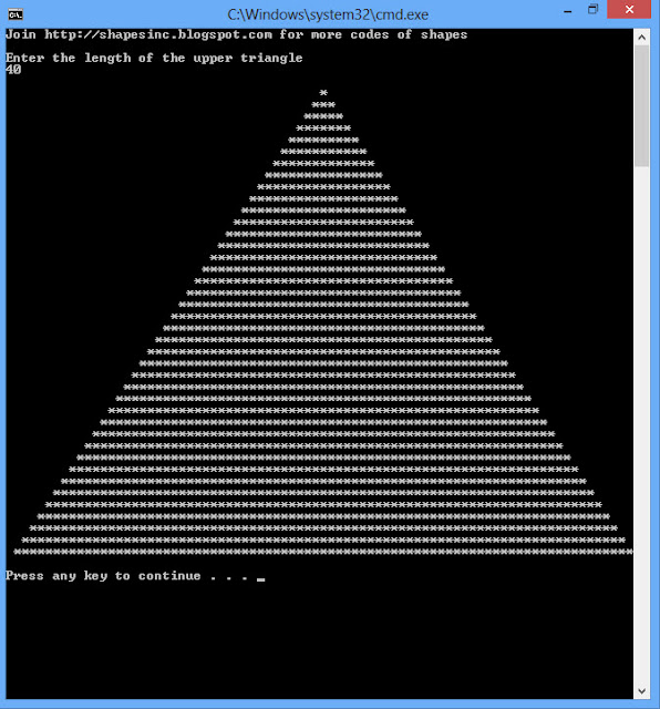 Upper-Triangle-Shapes-In-C