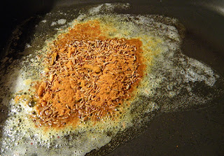 Spices in Butter and Oil in Skillet