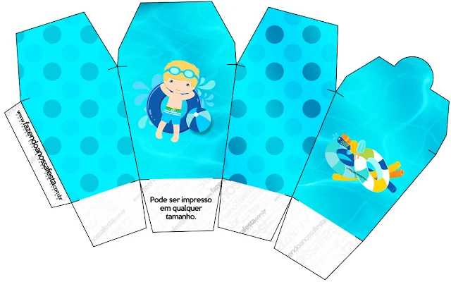 Free Printable Chinese Take Away Box of Blondie Boy Pool Party.