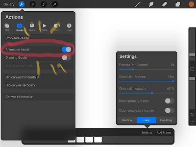 Fitur animation assist procreate 5