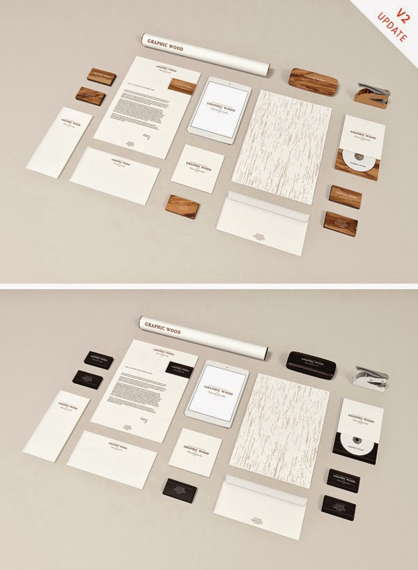 Wooden Stationery MockUp PSD