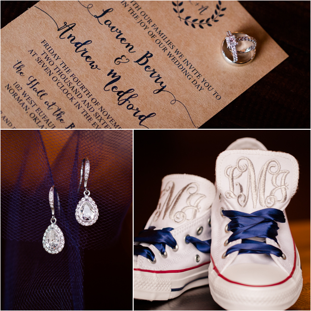 Their invitation was shabby chic, made even more special by the joining of their wedding bands.  The celebration is going to be held at The Hall at the Railhouse, located in Norman, OK.