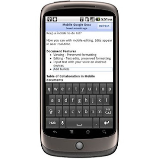Google Docs pour téléphone mobile