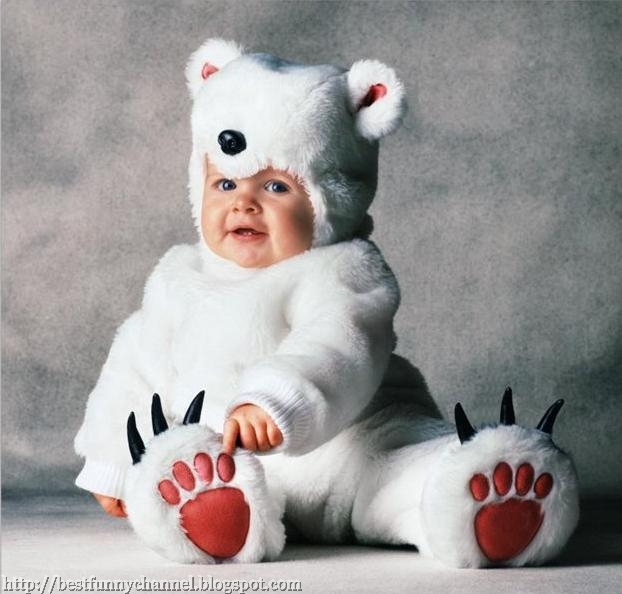 Baby white teddy bear.