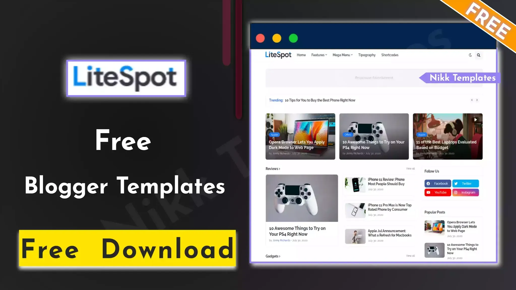 LiteSpot - Responsive News & Magazine Blogger Template