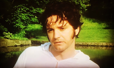 colin first as mr darcy in his white wet shirt