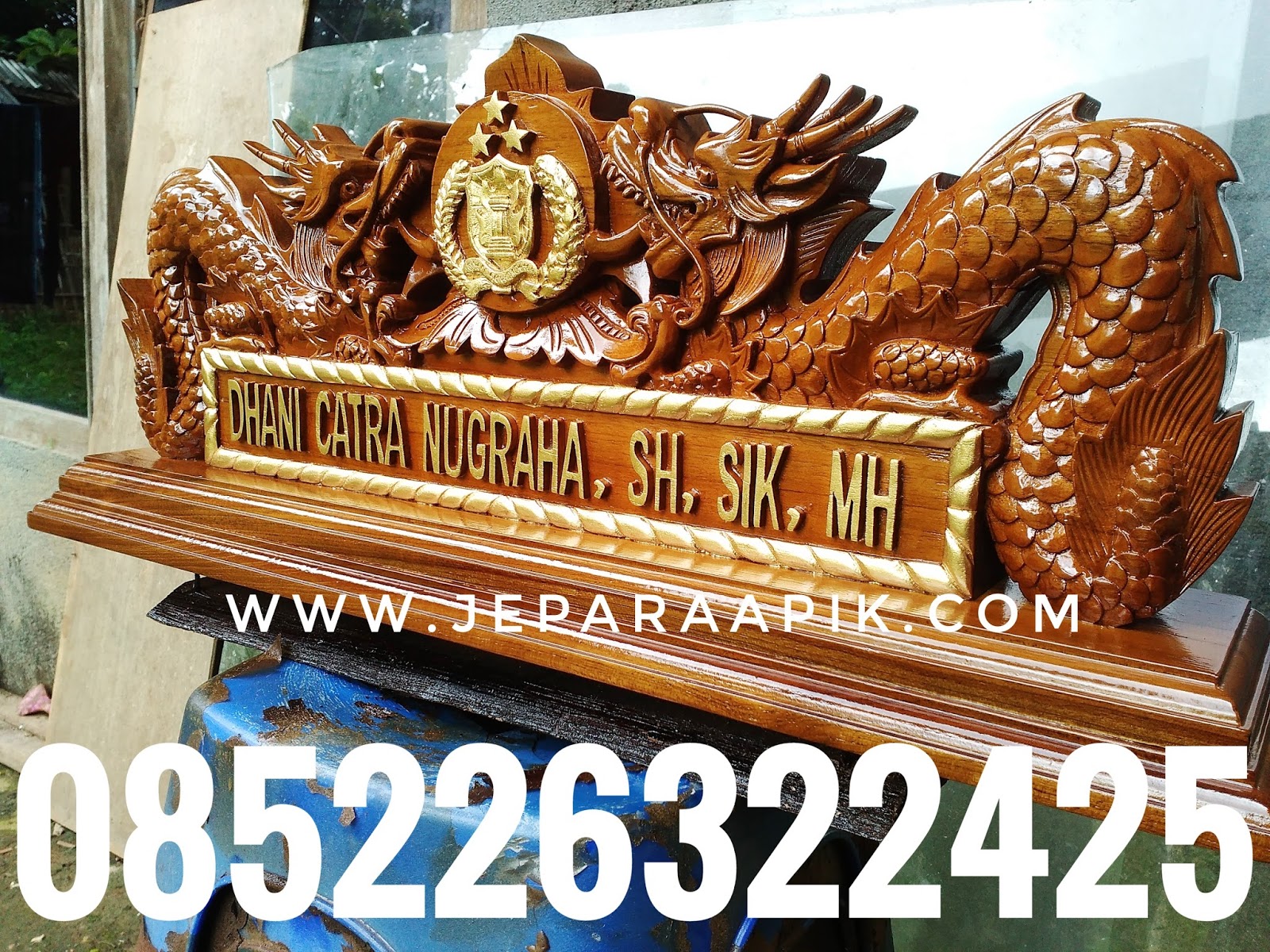Papan Nama Meja Motif Ukiran Naga Ukir Mebel Jepara Papan Nama Meja Motif Ukiran Naga Ukir Mebel Jepara