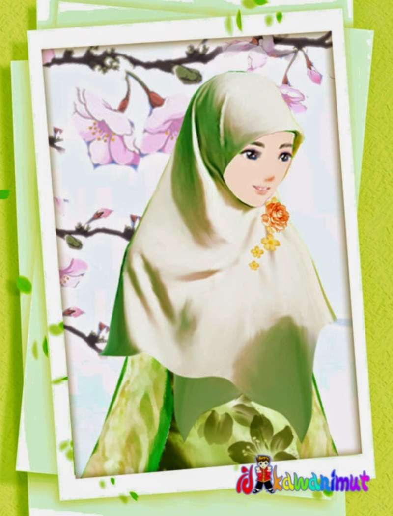 17 Gambar  Kartun  Muslimah Cantik  Berhijab  Anak Cemerlang