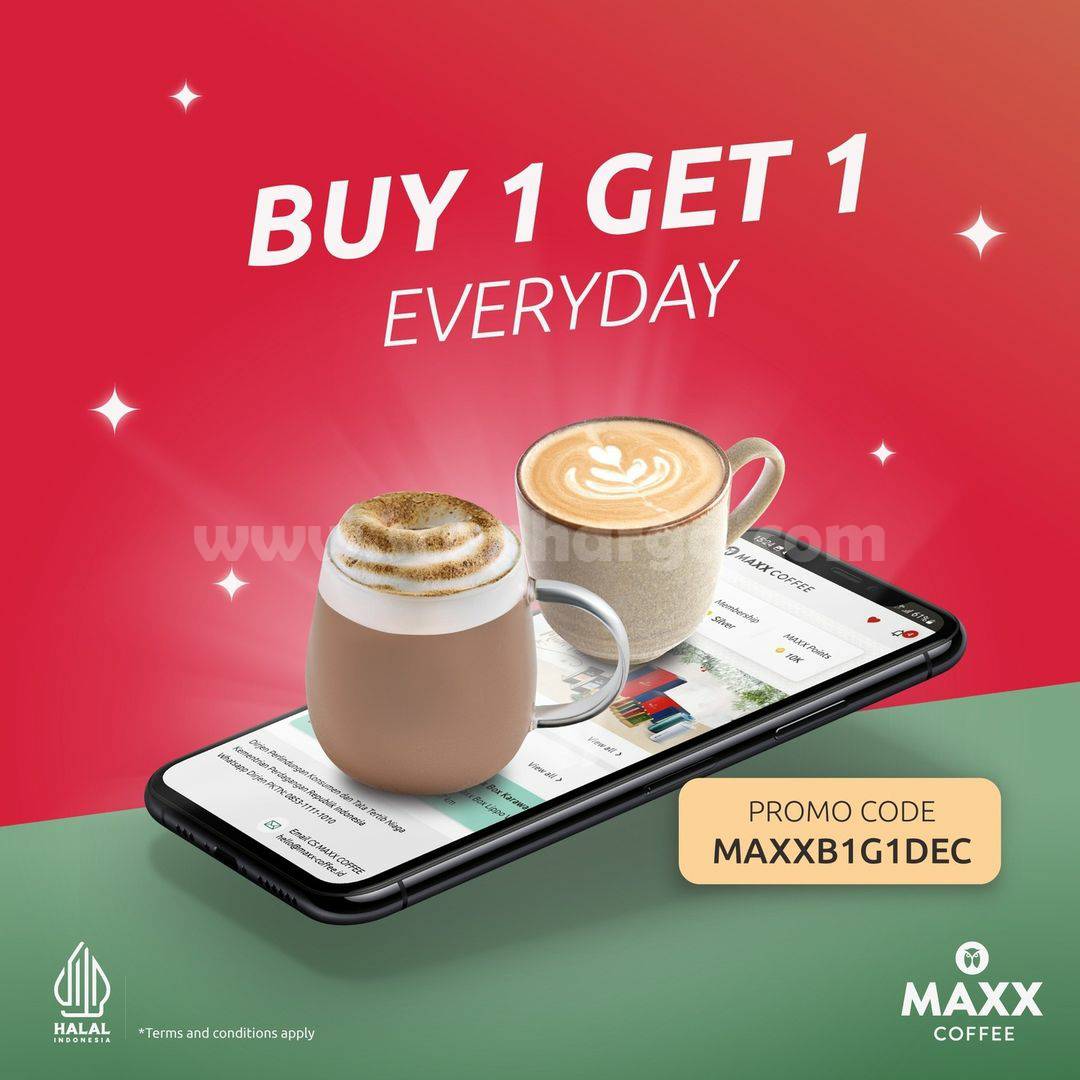 MAXX COFFEE PROMO BELI 1 GRATIS 1* KHUSUS PEMBELIAN DI APP MAXX COFFEE