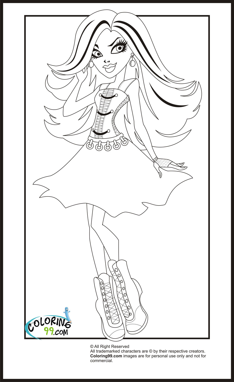 Monster High Spectra Vondergeist Coloring Pages  Team colors