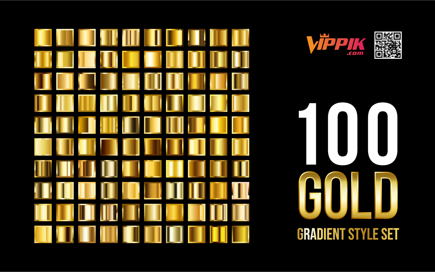 100 Gold Gradient Style Set