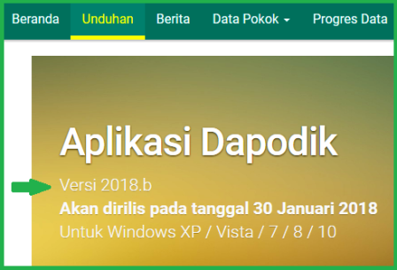 Rilis Terbaru Dapodik Semester Genap Versi 2018.b