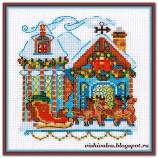 Cross-stitch Riolis 1661 «Cabin with Sleigh»