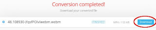 Convert the 'WebM' file to the 'mp4' file by 'Convertio'.