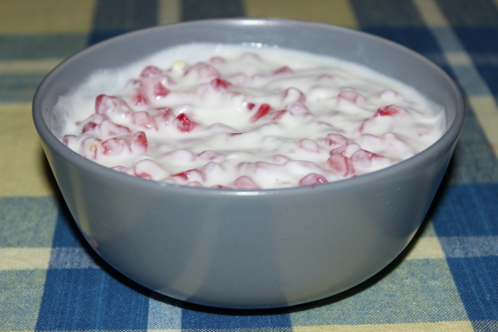 Granadas con yogur