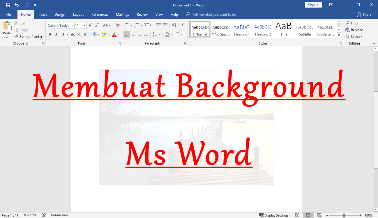 Cara Membuat Background Gambar Di Ms Word 2007