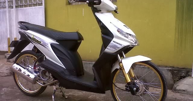 Modifikasi Honda Beat Putih Velg Jari  MODIFIKASI MOTOR