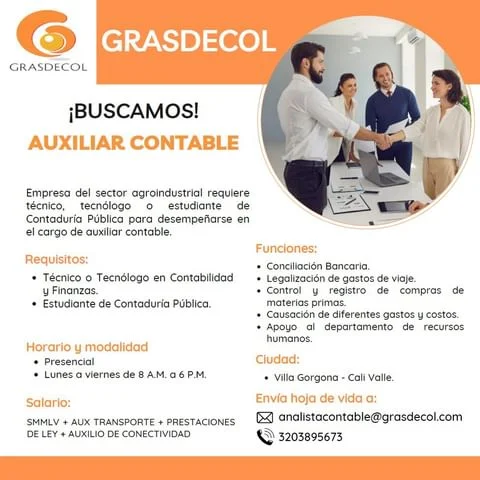 📂 Empleo en Cali Hoy ➡️ como Auxiliar Contable   | 2023 - #SiHayEmpleo