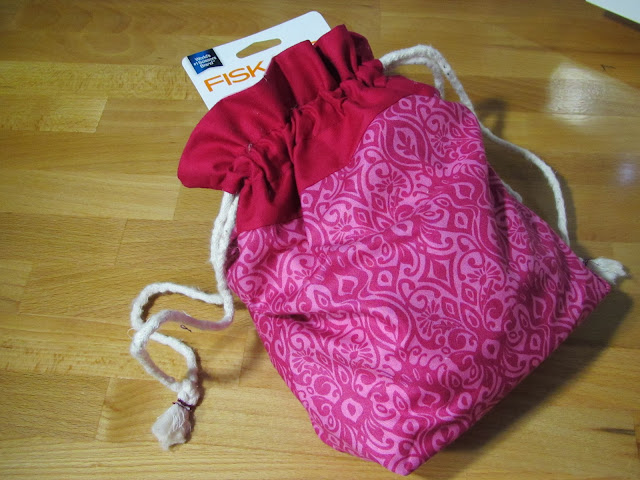 Pink drawstring bag