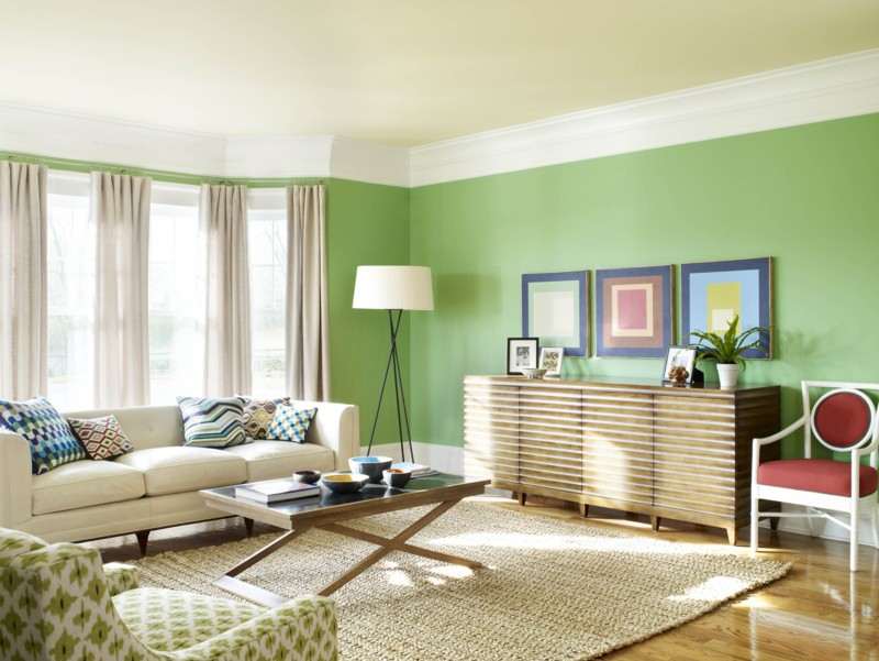 Green Color Paint Living Room Ideas