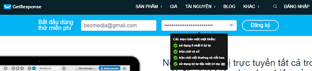 Hướng dẫn đăng ký Email marketing free Getresponse