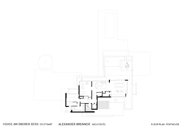 Floor plan of a penthouse floor in an amazing home in Germany