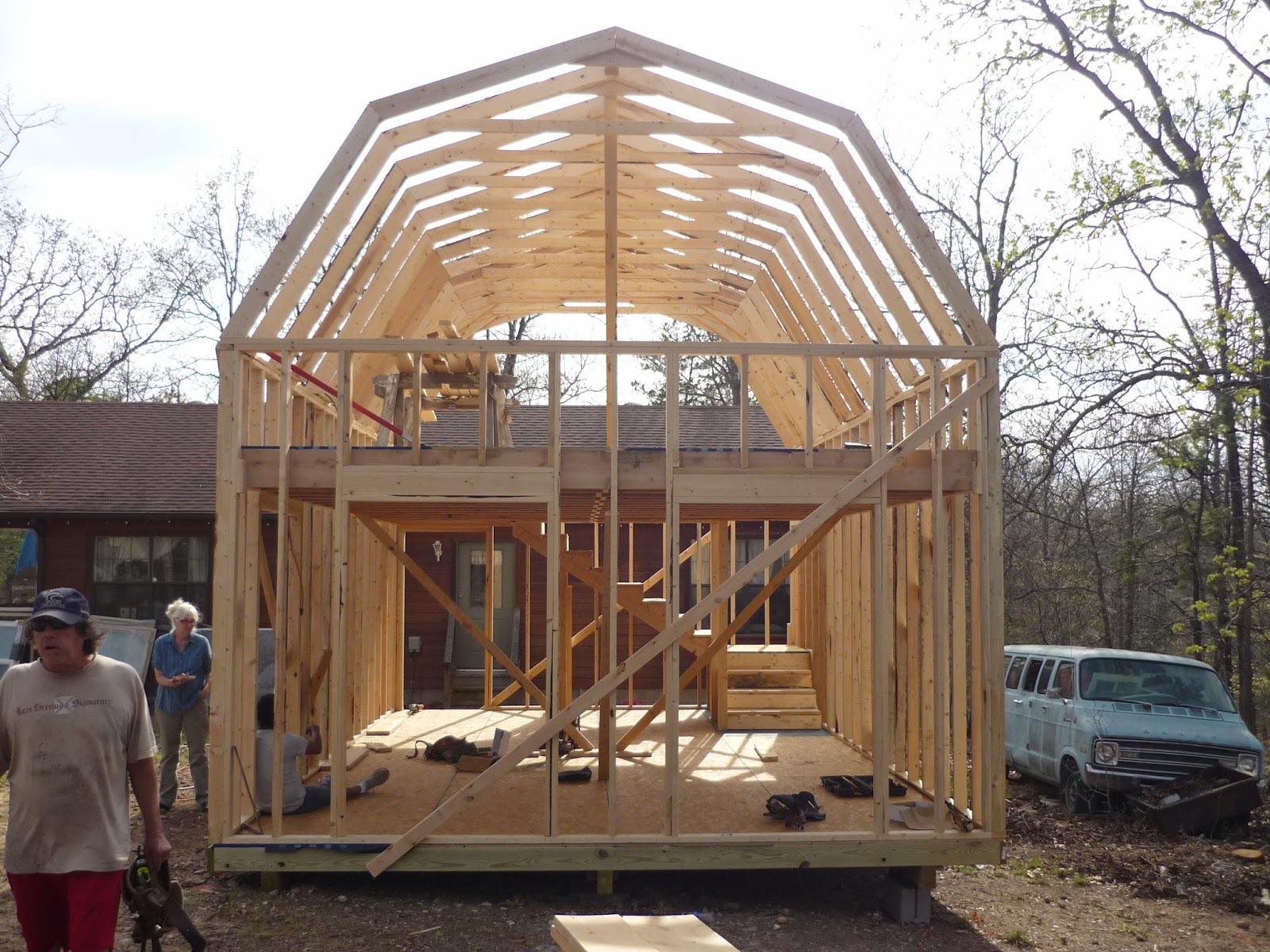 There is a lot of SF in this 16x24 cabin design with a full loft.