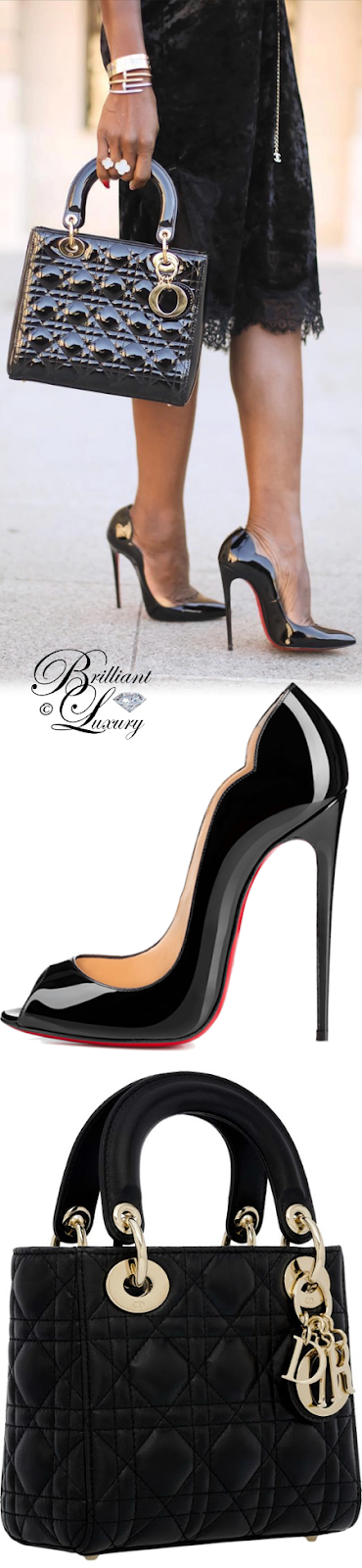 Brilliant Luxury ♦ Lady Dior bag and Christian Louboutin New Wave pumps #streetstyle #black