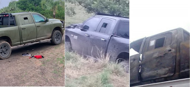 Fotos: Dodge Ram adaptada por Sicarios no aguanto el peso del blindaje y les trono la caja de velocidades en pleno enfrentamiento