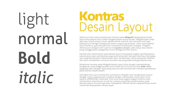 Kontras pada Tipografi | Desain Layout