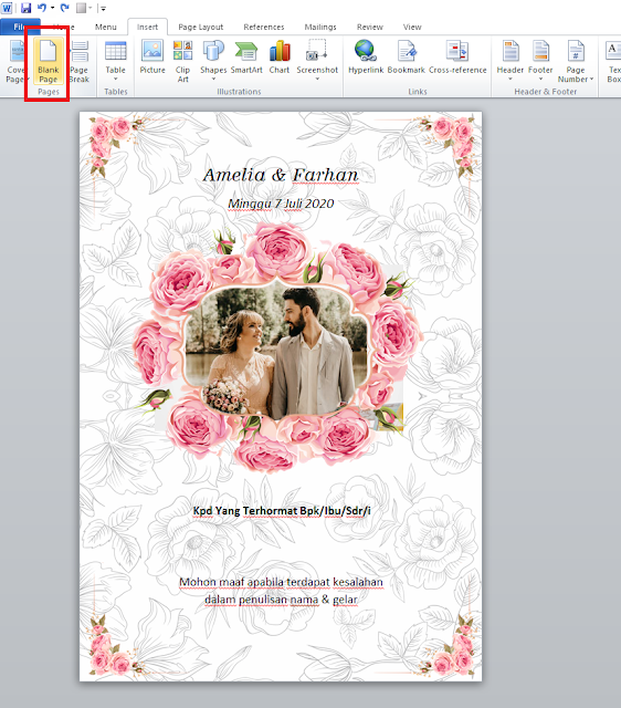 Download Template Desain Undangan Pernikahan Dengan Word