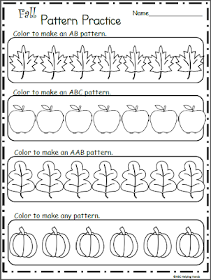 Make Fall Patterns Coloring Worksheet