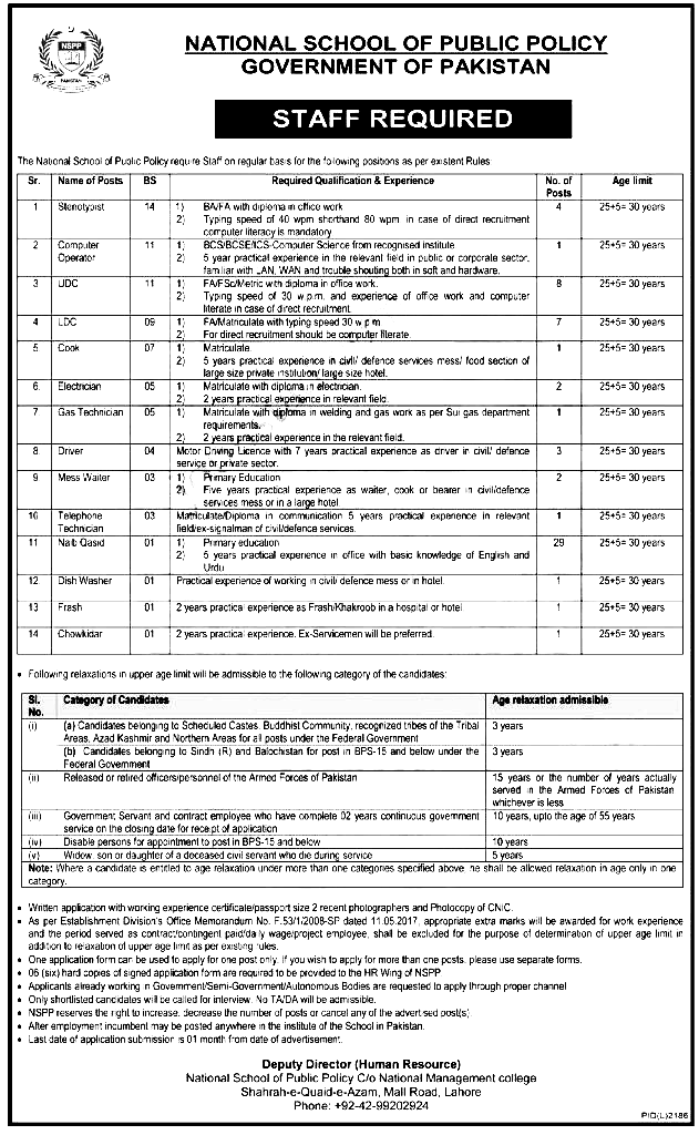 National School of Public Policy Jobs 2022 in Lahore – NSPP Jobs