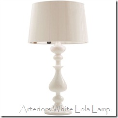 arteriors white lola lamp