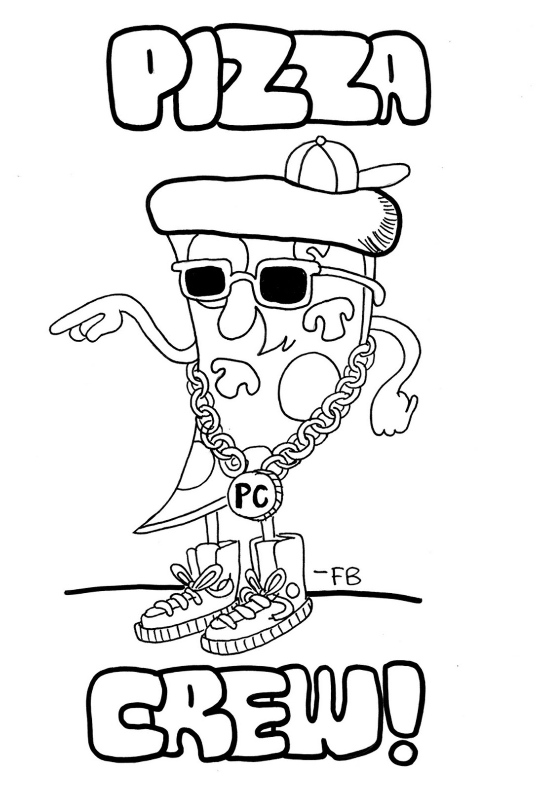 Big Bad Faren Bearowitz: Pizza Crew Coloring Page