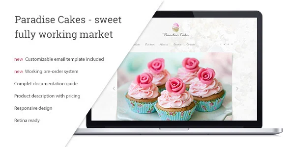 Download Paradise Cakes Sweet eCommerce Landing Page Template