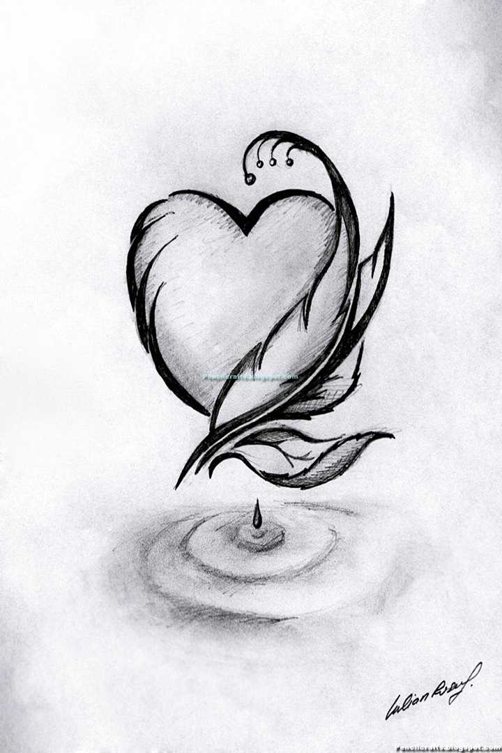 50+ Simple Love Pencil Drawings