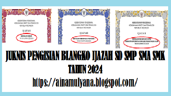 Juknis Pengisian – Penulisan Blangko Ijazah SD SMP SMA SMK Tahun 2024