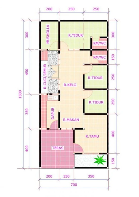 11 desain denah rumah minimalis dengan denah di dalamnya