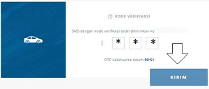 Kode verifikasi formulir daftar Gocar Bandung online
