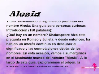 significado del nombre Alesia