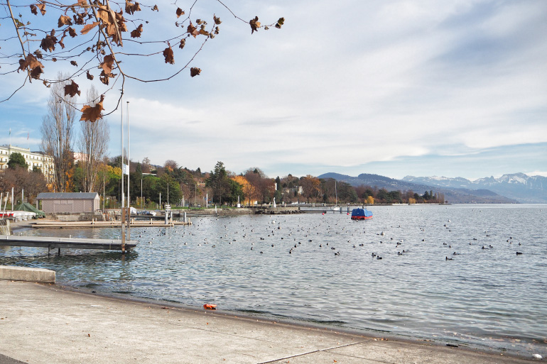 Port de Lausanne en Suisse, sur le Lac Léman