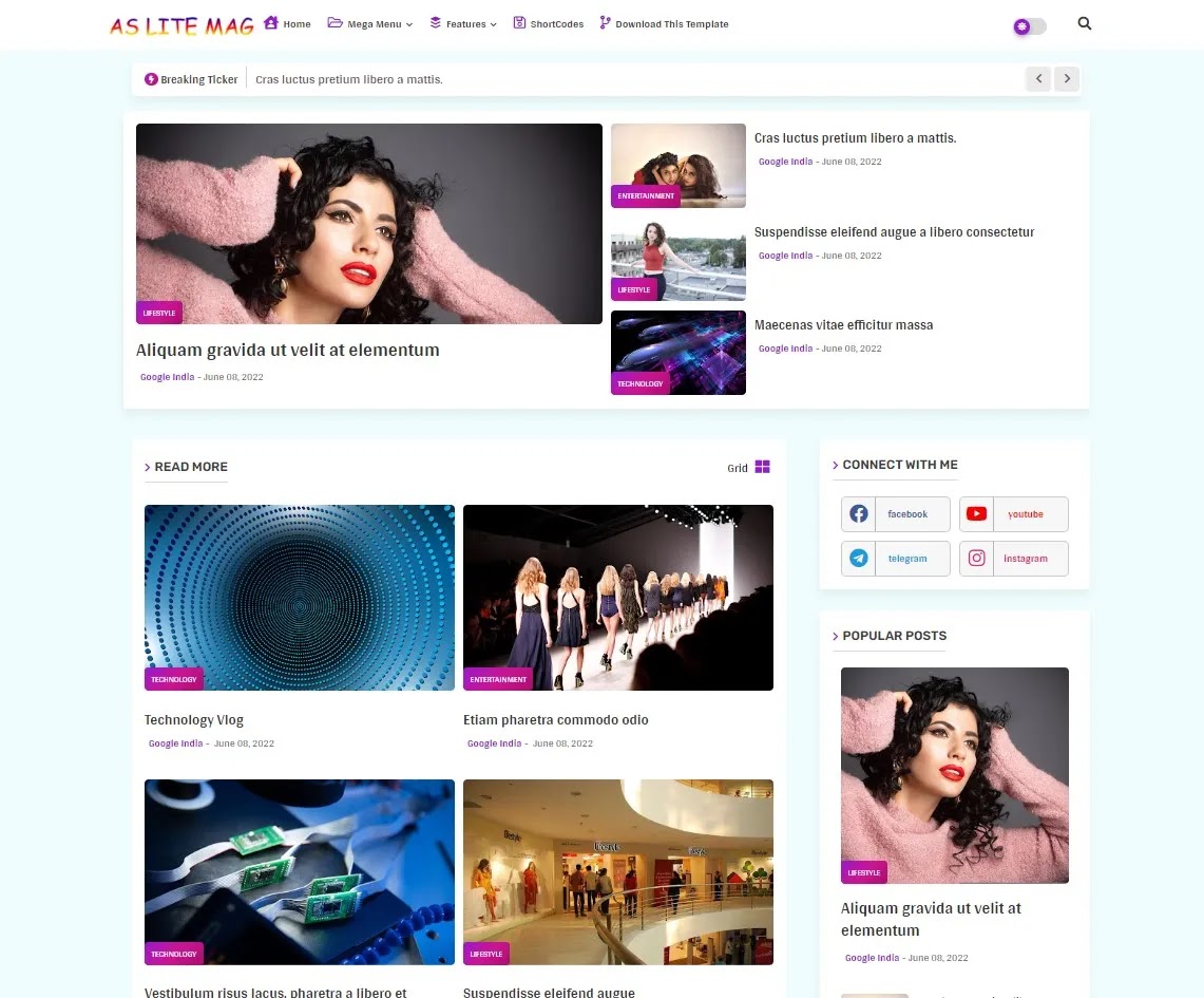 As Lite Mag Blogger Template | iong.in