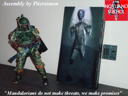 Star Wars Papercraft Boba Fett Han Solo in Carbonite
