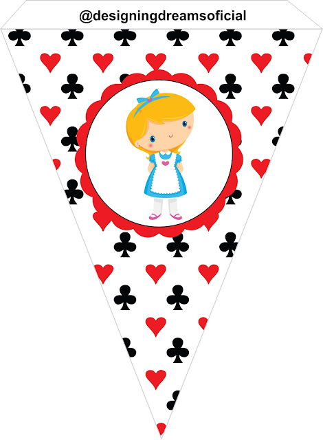 Alice Baby: Free Printable Banners and Cones. 