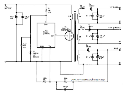 Simple 15V And 5V Car Battery Supply Circuit Diagram