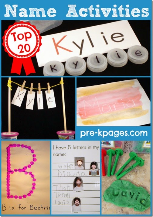 Help kids learn their name - 20 Name Activities #preschool #kindergarten