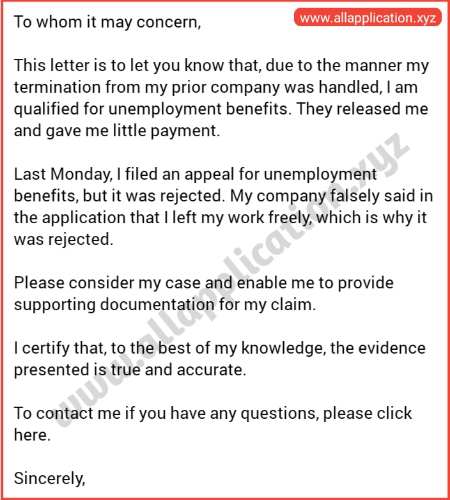 Unemployment Verification Letter (2 Sample)